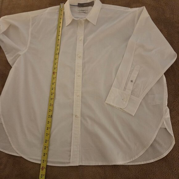 NWT J Crew Relaxed Fit Crisp Organic Cotton Poplin Button Up Shirt Size 22 White - Picture 11 of 11
